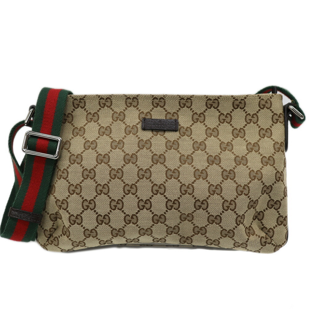 Gucci GG Sherry Line messenger bag monogram brown leather
